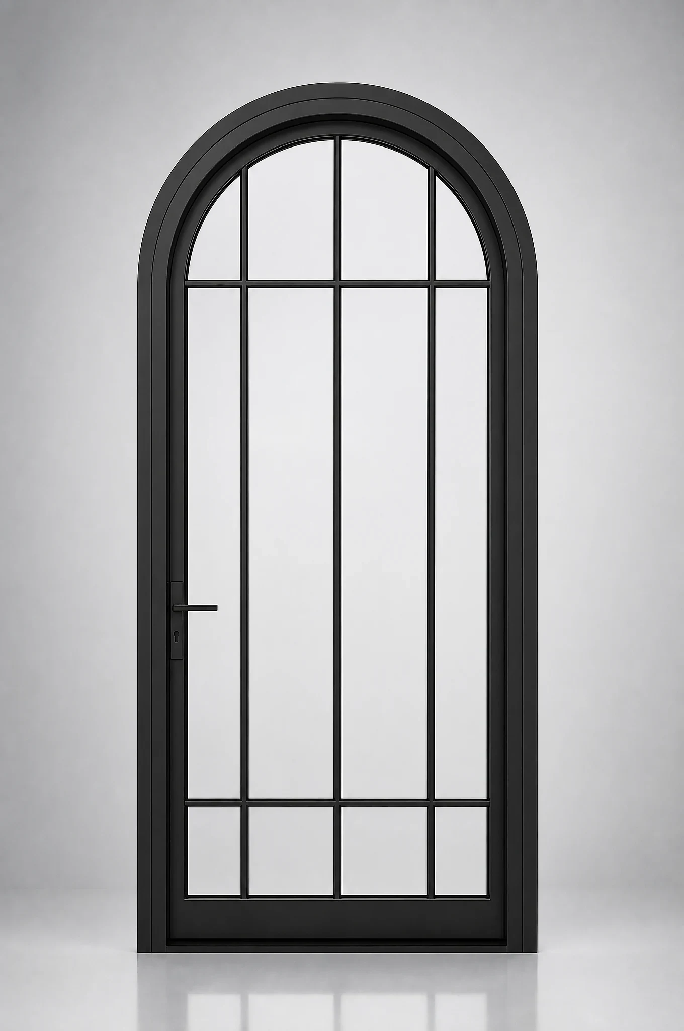 Eden single iron door, black, clear glass