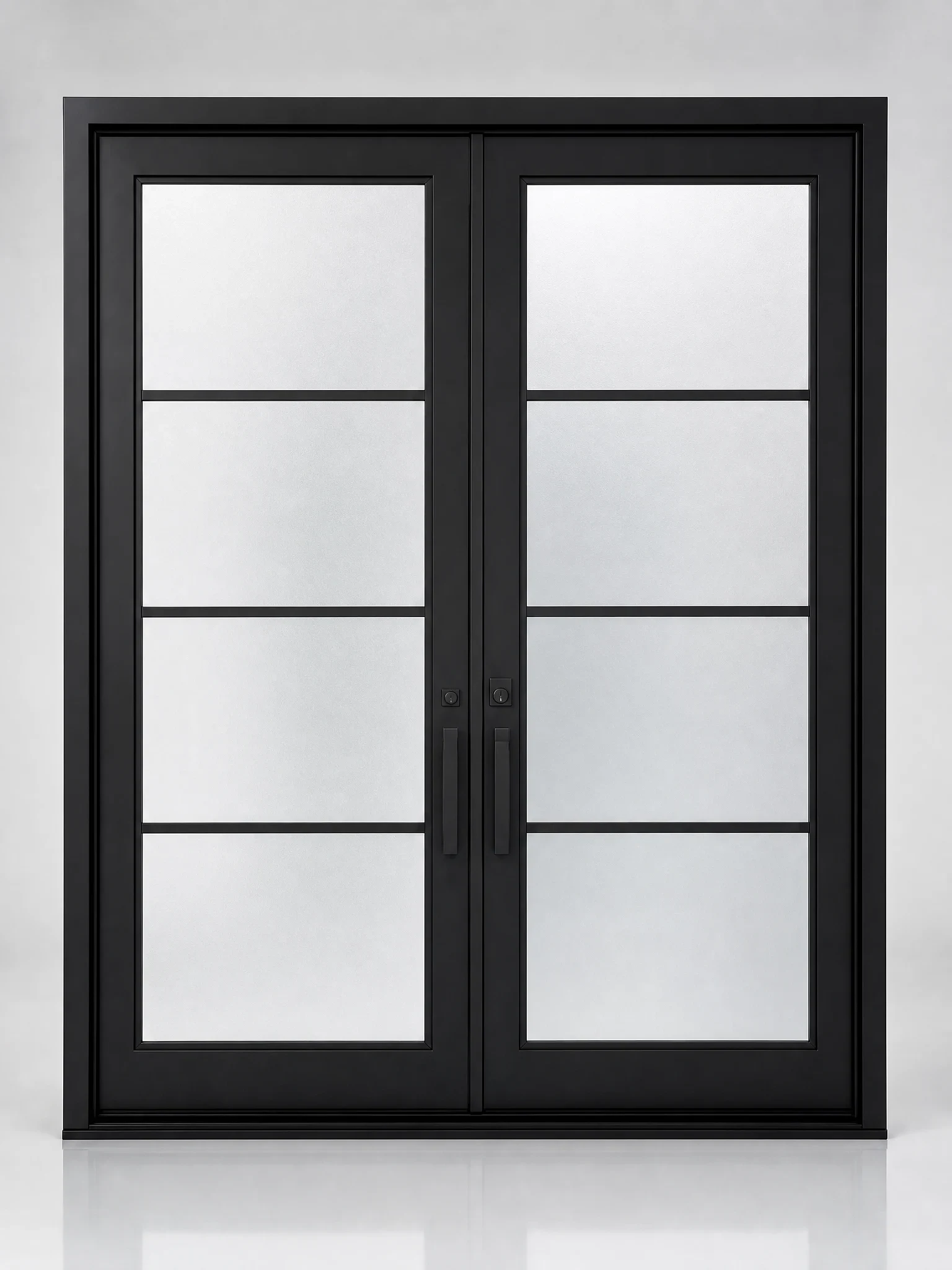 Grand double iron entry doors on an Arizona desert estate
